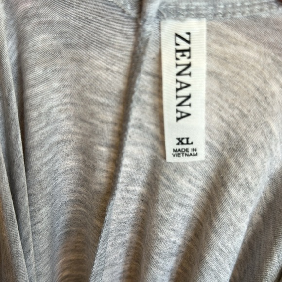 Zenana Maxi Dress Size XL Flowing Loose Fit Heather Gray Side Pockets Stretch - Picture 11 of 14